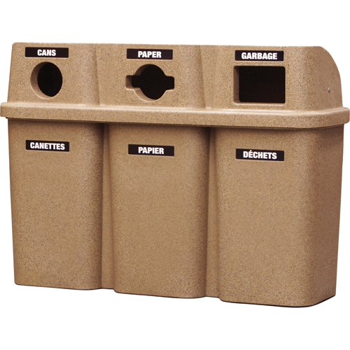 Recycling Containers Bullseye, Curbside, Plastic, 3 x 22 US Gal. Nia-Chem Ltd.