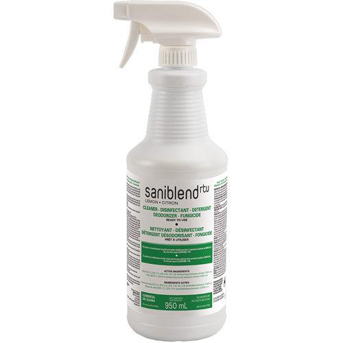 D&eacute;sinfectant et assainissant SaniBlend pr&ecirc;t &agrave; l'emploi, 950 ml, Bouteille &agrave; g&acirc;chette Nia-Chem Ltd.