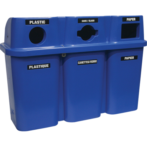 Recycling Containers Bullseye, Curbside, Plastic, 3 x 22 US Gal. Nia-Chem Ltd.