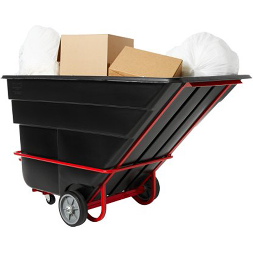 Chariot basculeur en acier, Plastique recycl&eacute; noir, 1/2 vg³, Capacit&eacute; de charge de 1400 lb Nia-Chem Ltd.