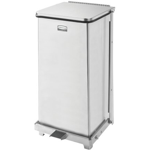 Corbeille &agrave; p&eacute;dale carr&eacute;e avec doublure Defenders, Acier inoxydable, Capacit&eacute; 6,5 gal. US Nia-Chem Ltd.