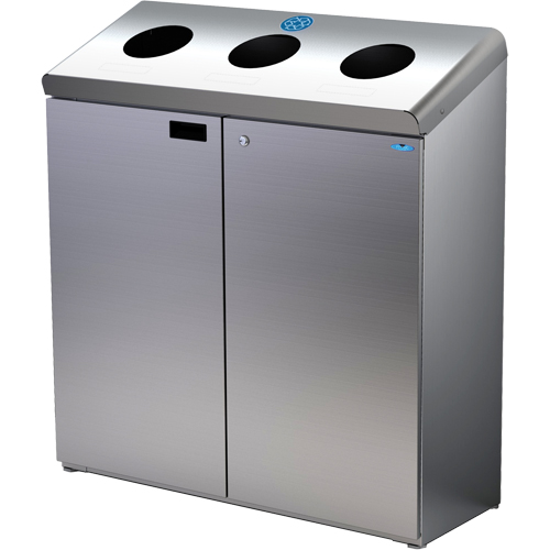 Floor Standing Recycling Station, Bulk, Stainless Steel, 42 gal. Nia-Chem Ltd.