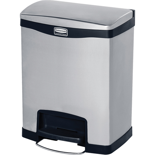 Slim Jim&reg; Waste Container, Stainless Steel, 8 US gal. Capacity Nia-Chem Ltd.