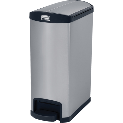 Slim Jim&reg; Waste Container, Stainless Steel, 13 US gal. Capacity Nia-Chem Ltd.