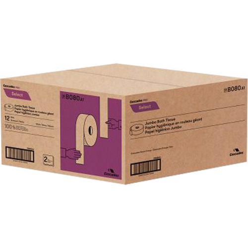 Pro Select Toilet Paper, Jumbo Roll, 2 Ply, 500' Length, White Nia-Chem Ltd.