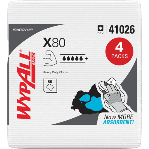 X80 Wipers, Heavy-Duty, 12-1/2" L x 12" W Nia-Chem Ltd.
