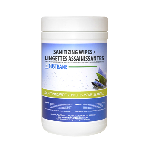 Lingettes d&eacute;sinfectantes pour les surfaces en contact avec les aliments, 6" x 10", 100 lingettes Nia-Chem Ltd.
