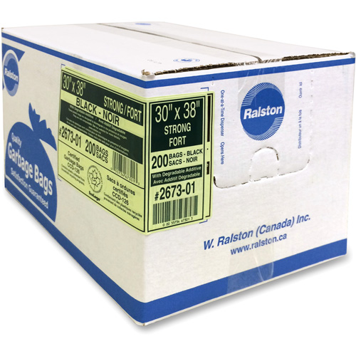 Industrial Garbage Bags, Strong, 38" W x 30" L, 0.85 mils, Black Nia-Chem Ltd.