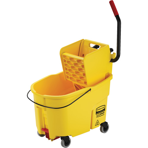 Ensemble de seau pour vadrouille et essoreuse WaveBrake, Pression lat&eacute;rale, 11 gal. US (44 pintes), Jaune Nia-Chem Ltd.
