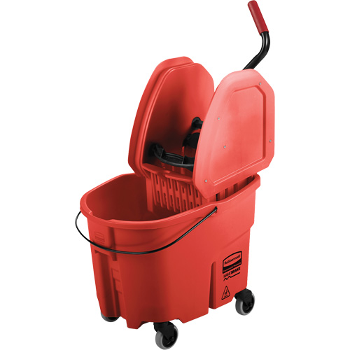 Ensemble de seau pour vadrouille et essoreuse WaveBrake, Pression vers le bas, 8,75 gal. US (35 pintes), Rouge Nia-Chem Ltd.