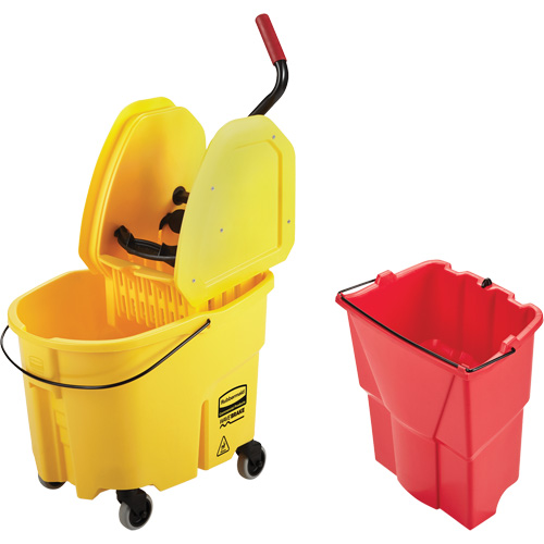 WaveBrake&reg; Mop Bucket & Wringer Combo Pack, Down Press, 8.75 US Gal.(35 Quart), Yellow Nia-Chem Ltd.