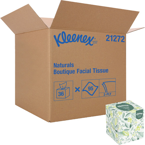 Kleenex&reg; Naturals Boutique* Facial Tissue, 2 Ply, 7.8" L x 8.3" W, 95 Sheets/Box Nia-Chem Ltd.