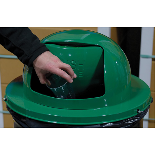 Drum Waste Disposal Top, Dome Lid, Metal, Fits Container Size: 23-1/2" Dia. Nia-Chem Ltd.