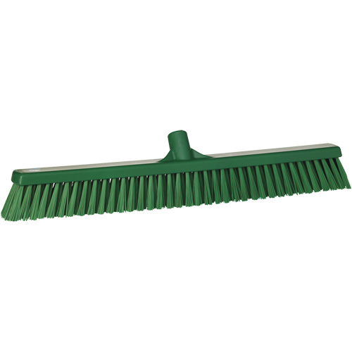 Combo Bristle Push Broom, Coarse/Fine Bristles, 24", Polyester, Green Nia-Chem Ltd.