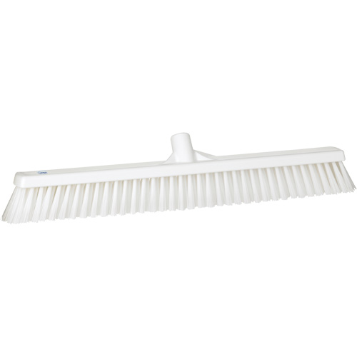 Combo Bristle Push Broom, Coarse/Fine Bristles, 24", Polyester, White Nia-Chem Ltd.