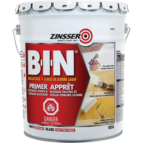 B-I-N&reg; Shellac-Base Sealer Primer, 18.9 L, Pail, Tintable White Nia-Chem Ltd.