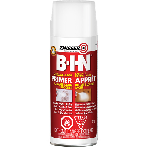 B-I-N&reg; Shellac-Base Sealer Primer, 369 g, Aerosol Can, White Nia-Chem Ltd.