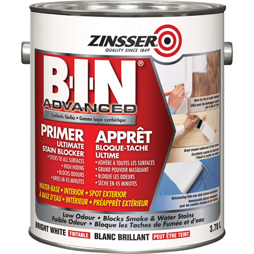 Appr&ecirc;t avanc&eacute; &agrave; base de gomme-laque synth&eacute;tique B-I-N, 3,78 L, Gallon, Blanc brillant teintable Nia-Chem Ltd.