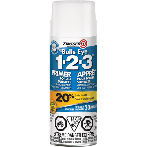 Appr&ecirc;t &agrave; base d'eau Bulls Eye 1-2-3, Canette a&eacute;rosol, Blanc Nia-Chem Ltd.