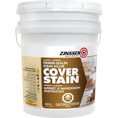 Scellant d'appr&ecirc;t &agrave; base d'huile Cover Stain, 18,9 L, Seau, Blanc Nia-Chem Ltd.