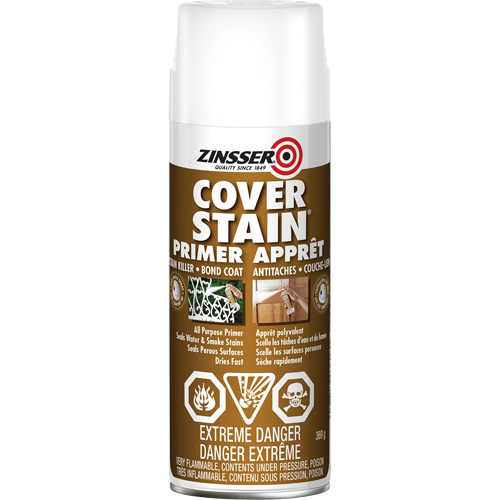Scellant d'appr&ecirc;t &agrave; base d'huile Cover Stain, Canette a&eacute;rosol, Blanc Nia-Chem Ltd.