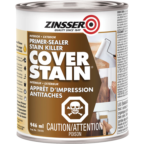 Scellant d'appr&ecirc;t &agrave; base d'huile Cover Stain, 946 ml, Canette, Blanc Nia-Chem Ltd.