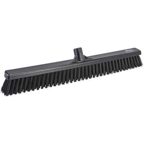 Combo Bristle Push Broom Head, Coarse/Fine Bristles, 24", Polyester, Black Nia-Chem Ltd.