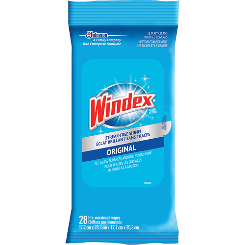 Lingettes nettoyantes pour verre et surfaces de Windex, Sachets Nia-Chem Ltd.