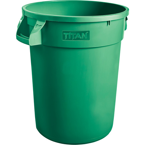 Green Titan Heavy-Duty Garbage Container, Plastic, 20 US gal. Nia-Chem Ltd.
