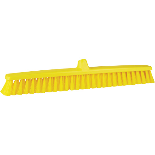 ColorCore Push Broom, Fine Bristles, 24", Polypropylene, Yellow Nia-Chem Ltd.