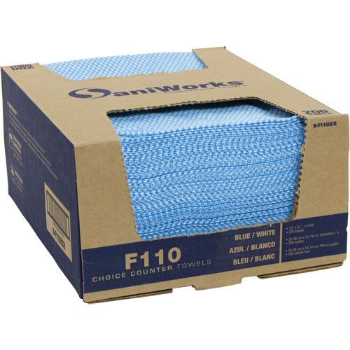 SaniWorks&reg; Choice Counter Cloths, Blue/White Nia-Chem Ltd.