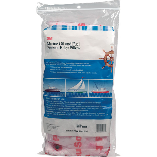 Tampon de fond de cale pour huiles et carburants nautiques, Huile seulement, 15" lo x 7" la, 12,1 gal absorption/pqt Nia-Chem Ltd.