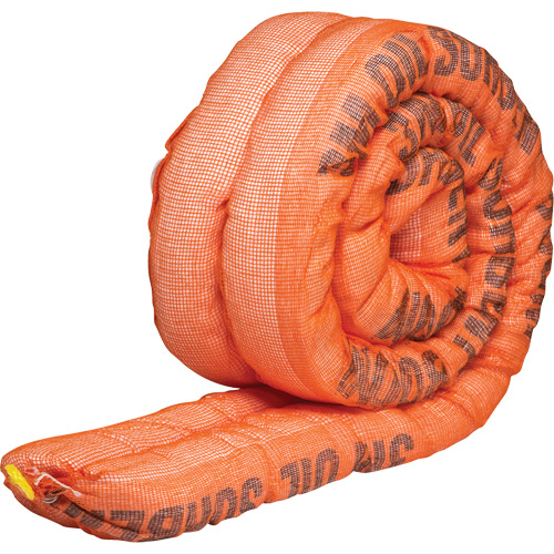 Barri&egrave;re de pollution absorbante double pour produits p&eacute;troliers, Huile seulement, 10' lo x 4" la, Absorption 36,8 gal Nia-Chem Ltd.