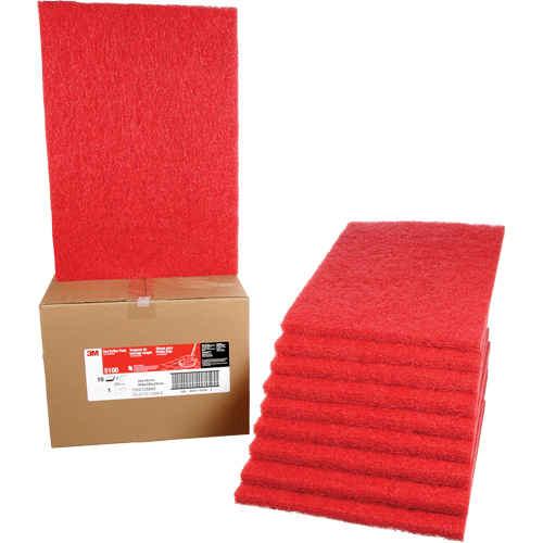 Tampon de nettoyage pour tapis, 14" x 20", Lustrage/Nettoyage, Rouge Nia-Chem Ltd.