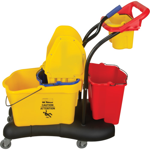 Multifunctional Mop Trolley, Down Press, 9.5 US Gal.(38 Quart), Yellow Nia-Chem Ltd.