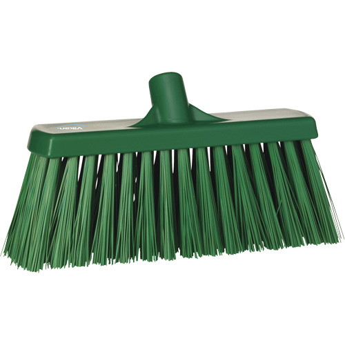 Heavy-Duty Push Broom, Stiff Bristles, 13", Polyester, Green Nia-Chem Ltd.