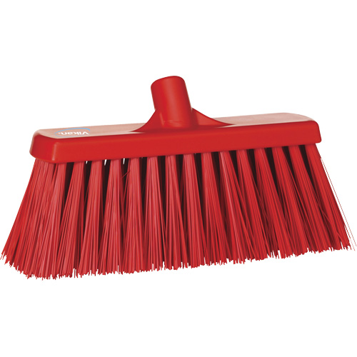 Heavy-Duty Push Broom, Stiff Bristles, 13", Polyester, Red Nia-Chem Ltd.
