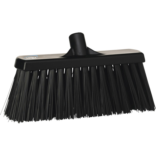 Heavy-Duty Push Broom, Stiff Bristles, 13", Polyester, Black Nia-Chem Ltd.