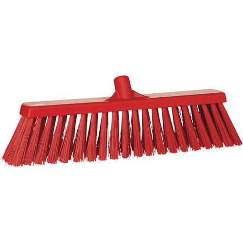 Heavy-Duty Push Broom, Stiff Bristles, 20", Polyester, Red Nia-Chem Ltd.