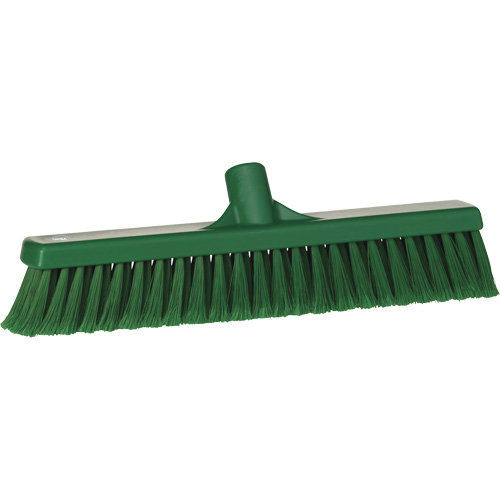 Fine Particle Push Broom, Fine/Split Bristles, 16-1/4", Polypropylene, Green Nia-Chem Ltd.
