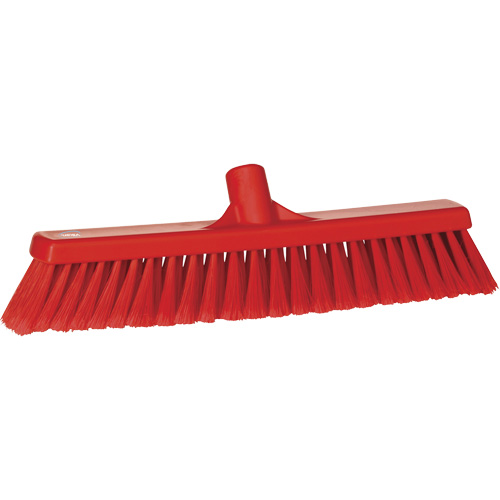 Fine Particle Push Broom, Fine/Split Bristles, 16-1/4", Polypropylene, Red Nia-Chem Ltd.