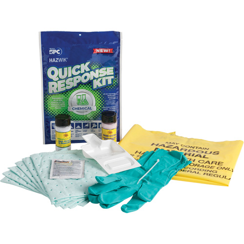 Trousse dintervention rapide pour d&eacute;versements de produits chimiques Hazwik, Mati&egrave;res dangereuses, Sac, Absorbance de 0,33 gal. US Nia-Chem Ltd.