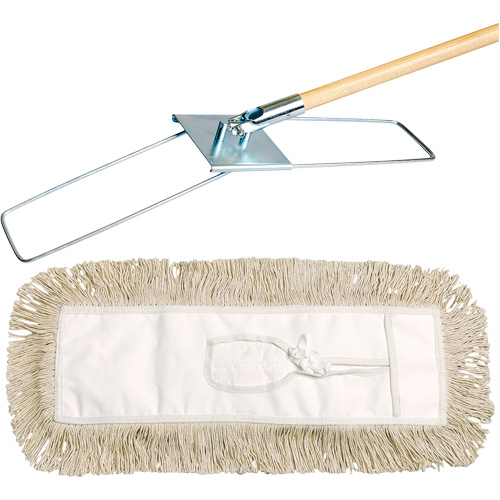 Break-Ezy Dust Mop System, Tie-On Style, Cotton, 48" L x 3-1/2" W Nia-Chem Ltd.