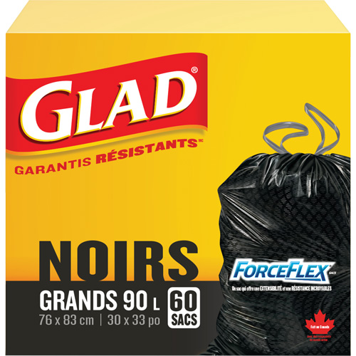 90L Garbage Bags, Regular, 30" W x 33" L, Black Nia-Chem Ltd.