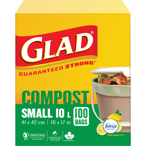 Petits sacs de compostage, R&eacute;gulier, 17" lo x 16" la, Brun, Capacit&eacute; de 10 L (3 gal.) Nia-Chem Ltd.