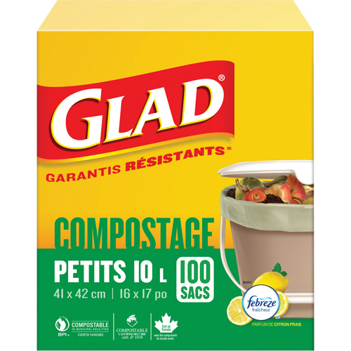 Petits sacs de compostage, R&eacute;gulier, 17" lo x 16" la, Brun, Capacit&eacute; de 10 L (3 gal.) Nia-Chem Ltd.