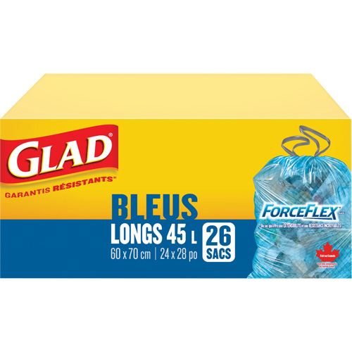 45L Recycling Bags, Regular, 24" W x 28" L, Blue Nia-Chem Ltd.