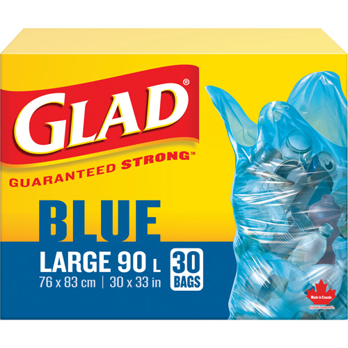 45L Recycling Bags, Regular, 30" W x 33" L, Blue Nia-Chem Ltd.