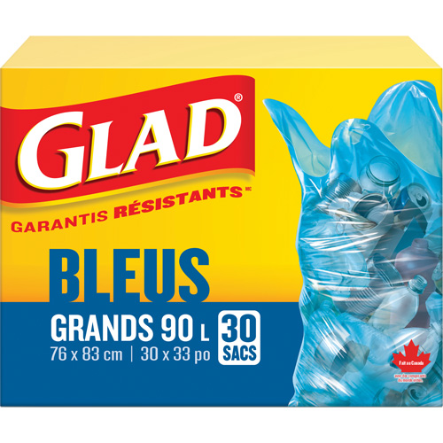 45L Recycling Bags, Regular, 30" W x 33" L, Blue Nia-Chem Ltd.