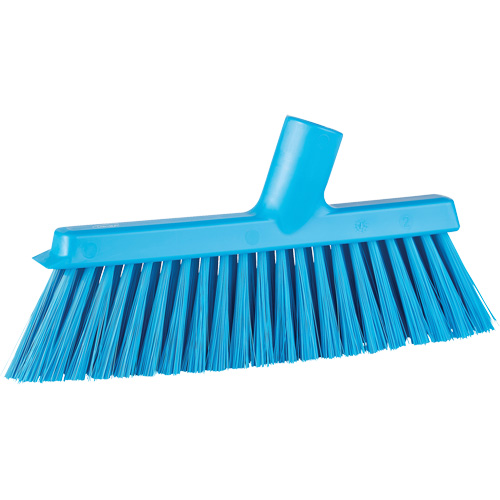 Dustpan Broom with Angled Thread, Medium Bristles, 10", Polyester, Blue Nia-Chem Ltd.